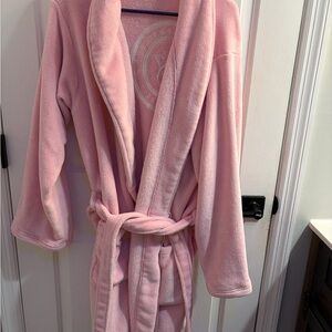 Victorias Secret Plush Pink Fleece Robe - Soft Shawl Collar